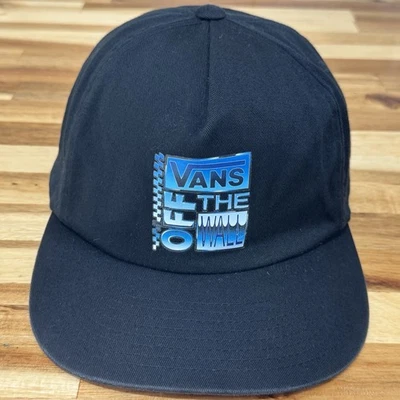 VANS Off The Wall Azul Logo Negro Snapback Sombrero 100% Algodón Patín Streetwear OSFa Foto 1 de 4