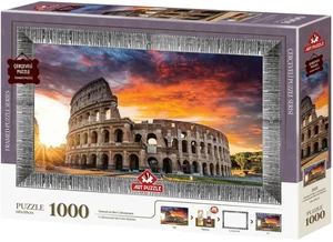 NUEVO Rompecabezas de Arte 1000 Piezas Rompecabezas Marco y Pegamento Puesta de Sol en el Coliseo - Imagen 1 de 3