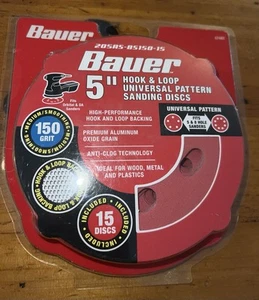Bauer 5 Zoll Klett Schleifscheiben 15er Pack 150er Körnung - Bild 1 von 4