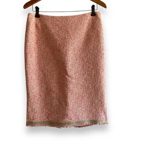 Lafayette 148 New York Women's Tweed Skirt Pencil Skirt Pink Size 8 Career - Picture 1 of 6