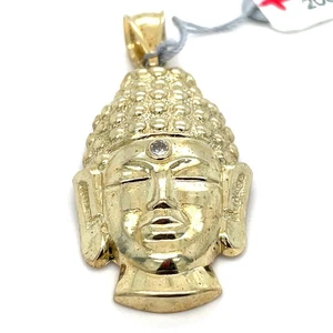 10k Gelbgold CZ Buddha Kopf Anhänger 4,10g - Bild 1 von 3