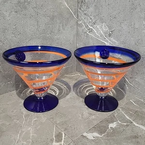 Juego de 2 vasos de Martini Kosta Boda Royal Caribbean Margarita soplados a mano - Imagen 1 de 9