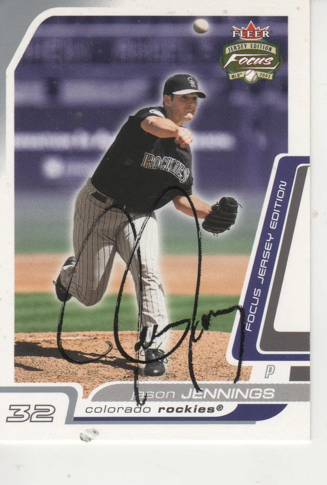 JASON JENNINGS SIGNED 2003 FLEER #134 - COLORADO ROCKIES - Image 1 of 1