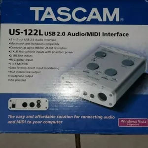 TASCAM US-122L USB AUDIO/MIDI INTERFACE WITH MANUALS AND SOFTWARE - Picture 1 of 3