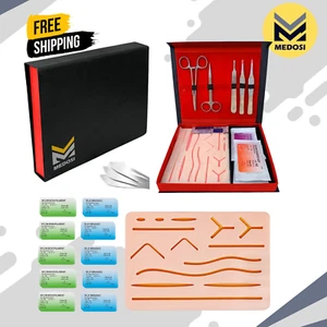 Complete Suture Practice Kit Medical Vet Students Surgical Knots Suturing Tools - Picture 1 of 27