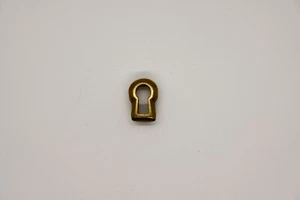 Schlüsselbuchse Schlüssellochblende Messing glänzend mit Wulst H.: 18 mm Antik - Bild 1 von 10