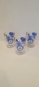 Vintage 1937 ROTARY INTERNATIONAL Clear Glasses Set of 3 Clarksburg W. VA. - Picture 1 of 6