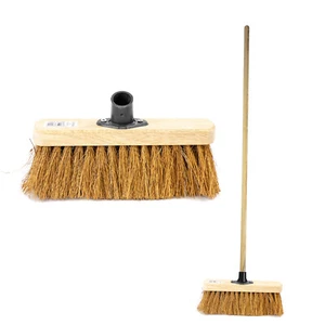 Soft Broom with Handle Indoor Outdoor Sweeping Brush for Cleaning Flat Surfaces - Picture 1 of 6