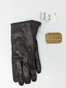 NEW - Vintage Nordstrom Gloves Leather And Cashmere Black 7 - Picture 1 of 5