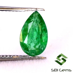 8x5 mm Certified Natural Emerald Pear Cut 0.68 CTS Untreated Loose Gemstone - Picture 1 of 7