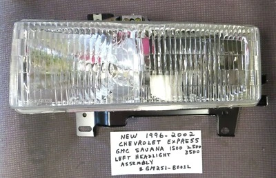 NEW 1996-2002 Chevrolet Express GMC Savana 1500 2500 3500 Left Driver Headlight - Image 1 of 4