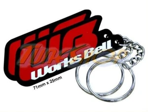 2 WORKSBELL OFFICIAL KEYCHAIN KEY CHAIN RING RUBBER RACING DRIFT WORKS BELL RED - Foto 1 di 1