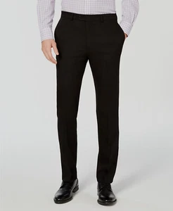 $134 Vince Camuto Men's 36W 30L Black Slim Fit Trousers Flat Front Dress Pants - Picture 1 of 3