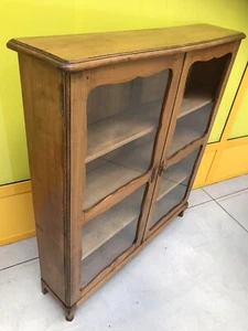 Piccola Vetrina Stretta in ciliegio a 2ante e 4vetri con 3 mensole,originale’800 - Foto 1 di 12