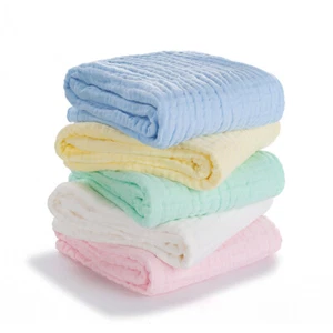 Baby Cotton Muslin Throw Blanket Soft Wrap for Cot Pram Crib Newborn 110x110cm - Picture 1 of 23