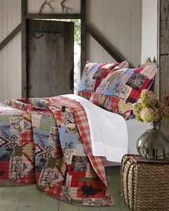 Rustic Lodge Quilt Set, 3-Piece Full/Queen, Multicolor - Picture 1 of 6