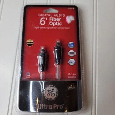 New 6ft. GE Ultra Pro Digital Audio TOSLINK (S/PDIFF) fiber cable 24500 - Image 1 of 4