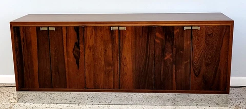 Milo Baughman Rosewood Buffet Sideboard Vintage Mid Century Rosewood Chrome 1970 Cover