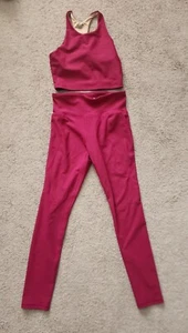Old Navy Active Powersoft Maroon 2pc Pink Set Leggings Sports Bra Girls Large XL - Picture 1 of 5
