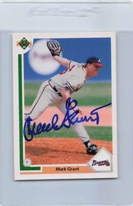 1991 Upper Deck #301 Mark Grant Braves Signed Auto *G2909