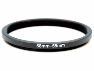 58-55mm Metal Step down Ring Lens Adapter 58 Male to 55 Female Thread - UK STOCK - Picture 1 of 5
