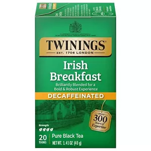 3 Pack - Twinings Irish Breakfast Decaffeinated Black Tea- 20 Count - Picture 1 of 3