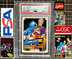 1989 Marvel Comic Images Mike Zeck - PSA 9 MINT - #35 Baby Captain America TOPS