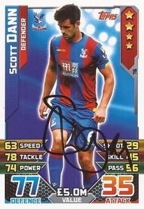 SCOTT DANN SIGNED CRYSTAL PALACE 2015/2016 MATCH ATTAX TRADING CARD+COA - Picture 1 of 1