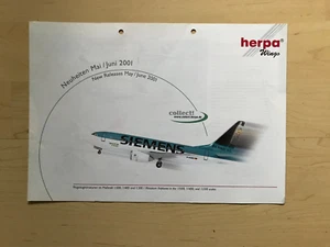 HERPA Wings Prospekt Neuheiten Mai / Juni 2001 achtseitig ca. A4 gelocht - Photo 1/3