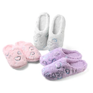 Damen-Slipper Kunstfell Plüsch Liebe Herzmuster Hausschuhe mit Memory Foam Sohle  - Bild 1 von 21