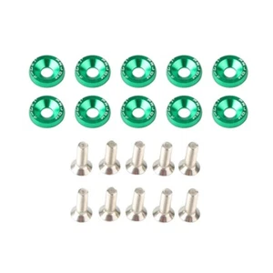30Pc Green Aluminum Billet Fender Bumper Washer Bolt Engine Bay Dress Up Kit JDM - Picture 1 of 6