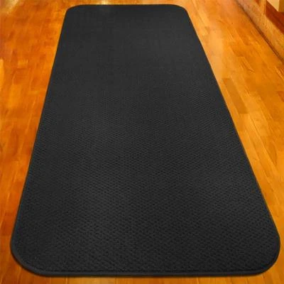 12 ft x 27 in SKID-RESISTANT Carpet Runner BLACK hall area rug floor mat - Image 1 of 4