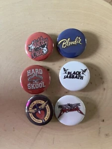 Juego de 6 pines de banda de rock de música rock post punk retro de los 80 - Imagen 1 de 1
