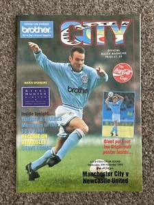 Manchester City vs Newcastle United League Cup Programme, 30/11/1994, VGC - Picture 1 of 2