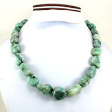 925 Sterling Silver Necklace Natural Emerald Gemstone Handmade Beaded jewelry