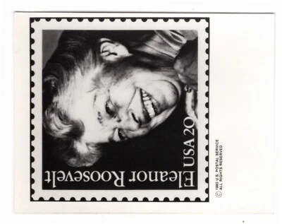 #2105 Eleanor Roosevelt 1984 USPS Press Photo Signed Reverse by Stamp Designer - Image 1 of 2