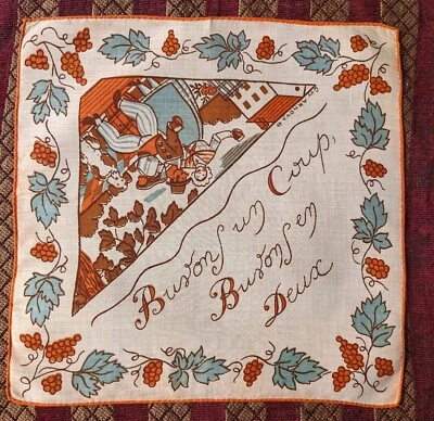 VINTAGE 1930’S FRENCH PRINT COTTON HANDKERCHIEF SET BY ARTIST GUY ARNOUX - Image 1 of 4