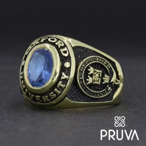 PJ27 CUSTOM 925K SILVER RING GOLD PLATED BRISTOL UNIVERSITY GRADUATION 2024 - Picture 1 of 10