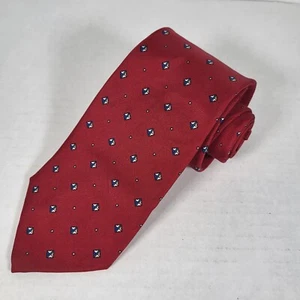 Christian Dior Herren Krawatte rot Rautenform Muster Voll Seide Hergestellt in den USA 56x3 - Bild 1 von 6
