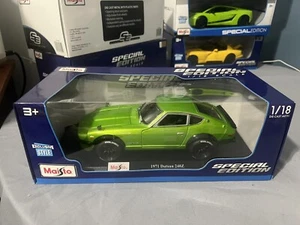 Maisto 1:18 diecast cars 1971 Datsun 240Z Green Fairlady - Picture 1 of 13