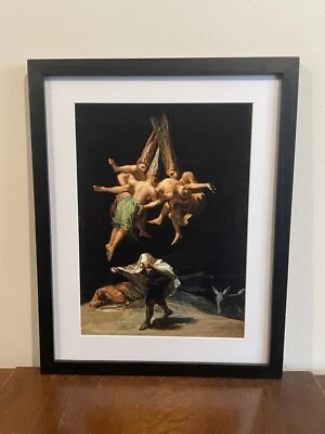 Arte espanhola levitação bruxa voo bruxas Francisco de Goya impressão emoldurada 12x15 - Imagem 1 de 3