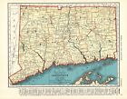1942 Vintage Connecticut State Map Gallery Wall Decor Map of Connecticut 736