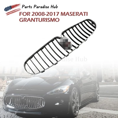 NEW Black+Plating Front Bumper Grill For 08-17 Maserati GranTurismo US - Image 1 of 4
