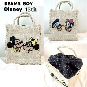 Beautiful limited edition BEAMS BOY 45th Disney abaca basket bag - Picture 1 of 10