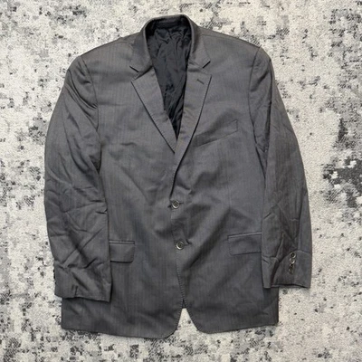 Versace Collection Blazer Mens 48 US Gray Pinstripe Silk Wool - Image 1 of 4