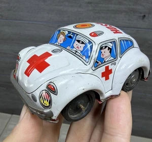 Vintage Japan Made Blechspielzeug Krankenhaus Krankenwagen Japanisch  - Bild 1 von 13