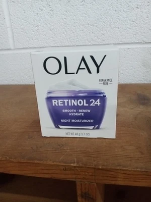 NEW Olay Retinol 24 Smooth Renew Hydrate Night Moisturizer  1.7oz FRAGRANCE FREE - Image 1 of 4