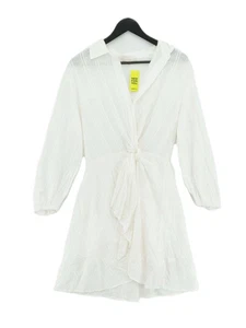 Maje Women's Midi Dress UK 8 White Cotton with Other, Viscose A-Line - Picture 1 of 5