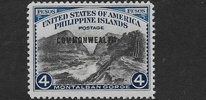 Philippines Scott 445, 1938-40, 4 Centavo Montalban, Small OVPT MOG, NH, F/VF - Picture 1 of 1