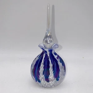 "Blue Wisteria" Kunstglas Parfüm Flakon mit Tupfen - wie besehen - Bild 1 von 23